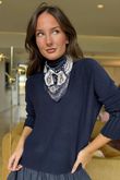 Bandana Triangle Silk Neckerchief Navy